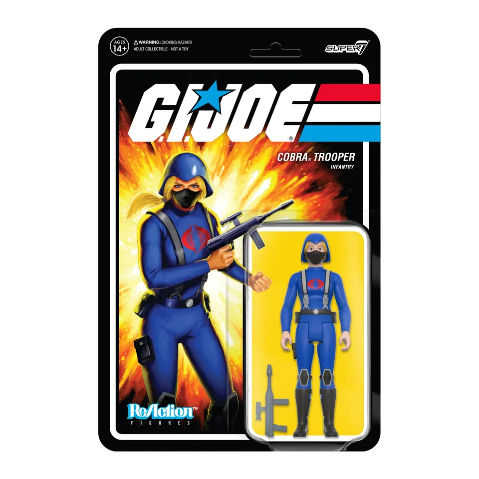 Super7 G.I. Joe Cobra Female Trooper figurina roz par blond 3.75 inch