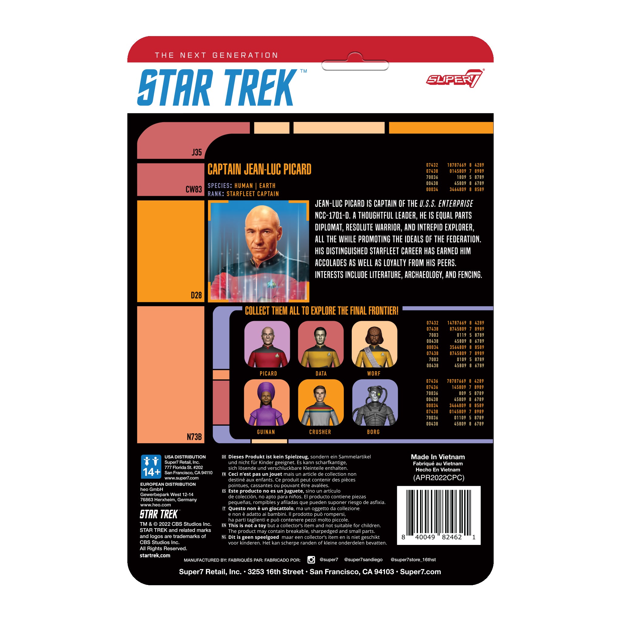 Super7 ReAction Star Trek Picard Transporter figurina glitter