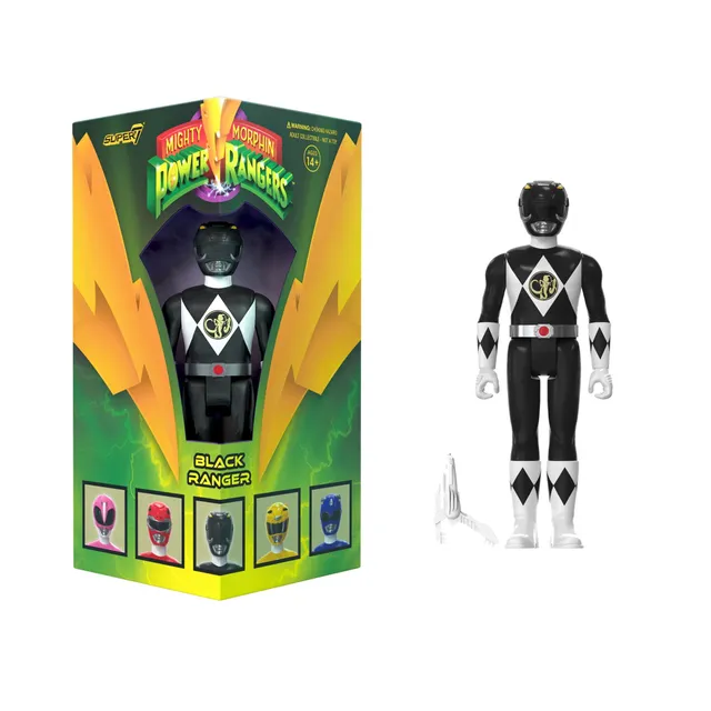 Super7 ReAction Black Ranger figurina SDCC 2023 cutie