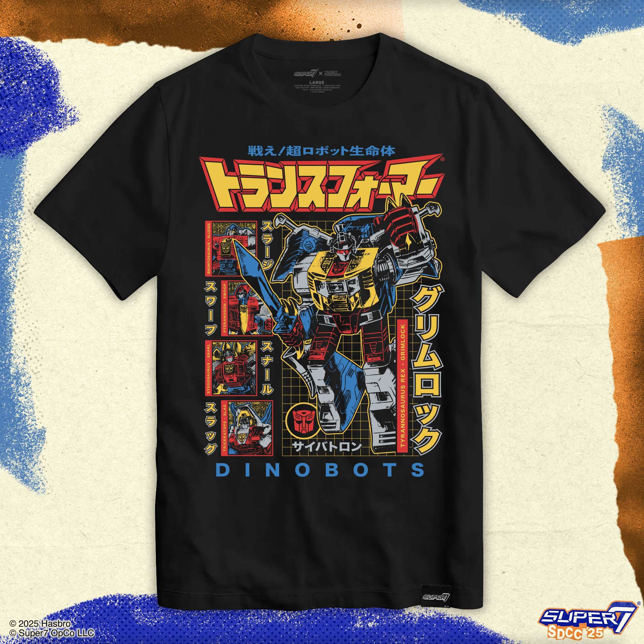 Super7 Transformers Dinobots Team tricou negru bumbac