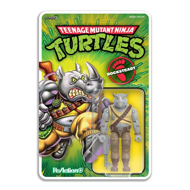 Super7 TMNT ReAction+ Wave 02 Rocksteady figurina 10 cm