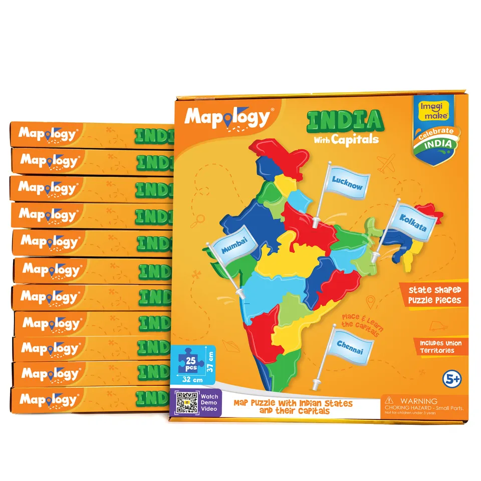 Imagimake Mapology India with Capitals puzzle harta set 12 bucati