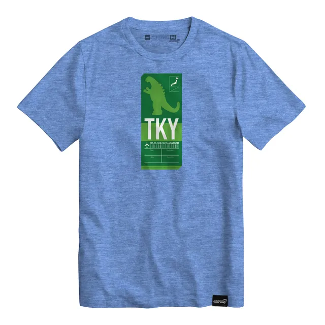 Super7 Toho Godzilla Ticket tricou bumbac albastru deschis
