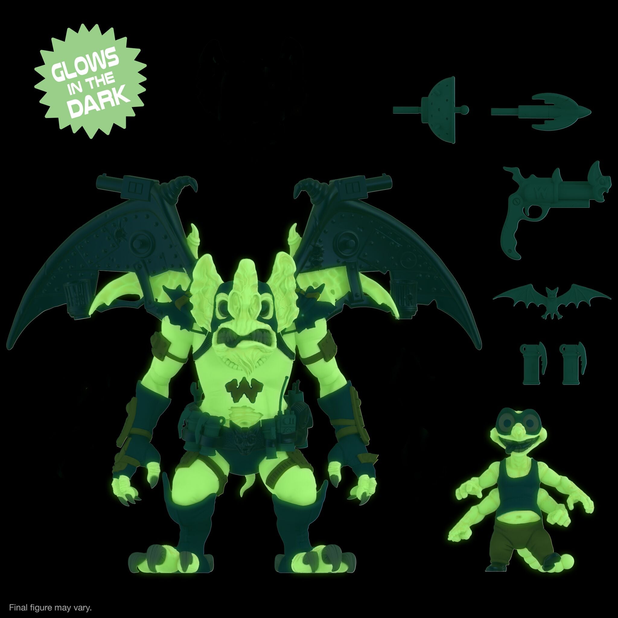 Super7 ULTIMATES TMNT Wingnut Screwloose figurina glow