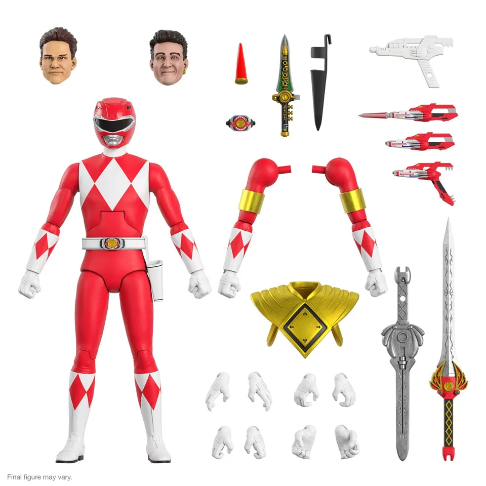 Super7 Ultimates Power Rangers Red Ranger figurina 18cm