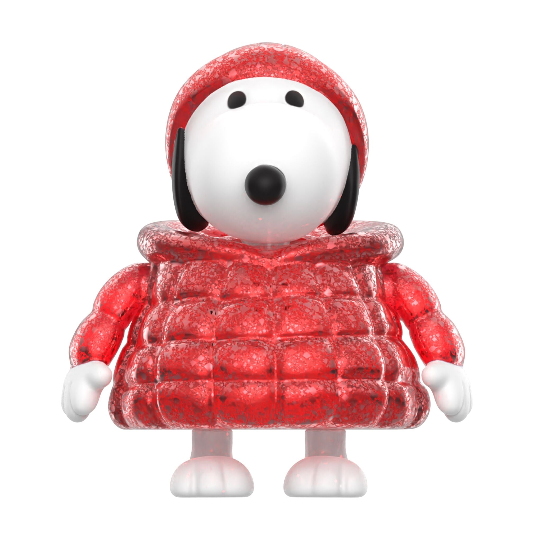 Super7 Peanuts Snoopy Puffy Coat figurina Red Glitter
