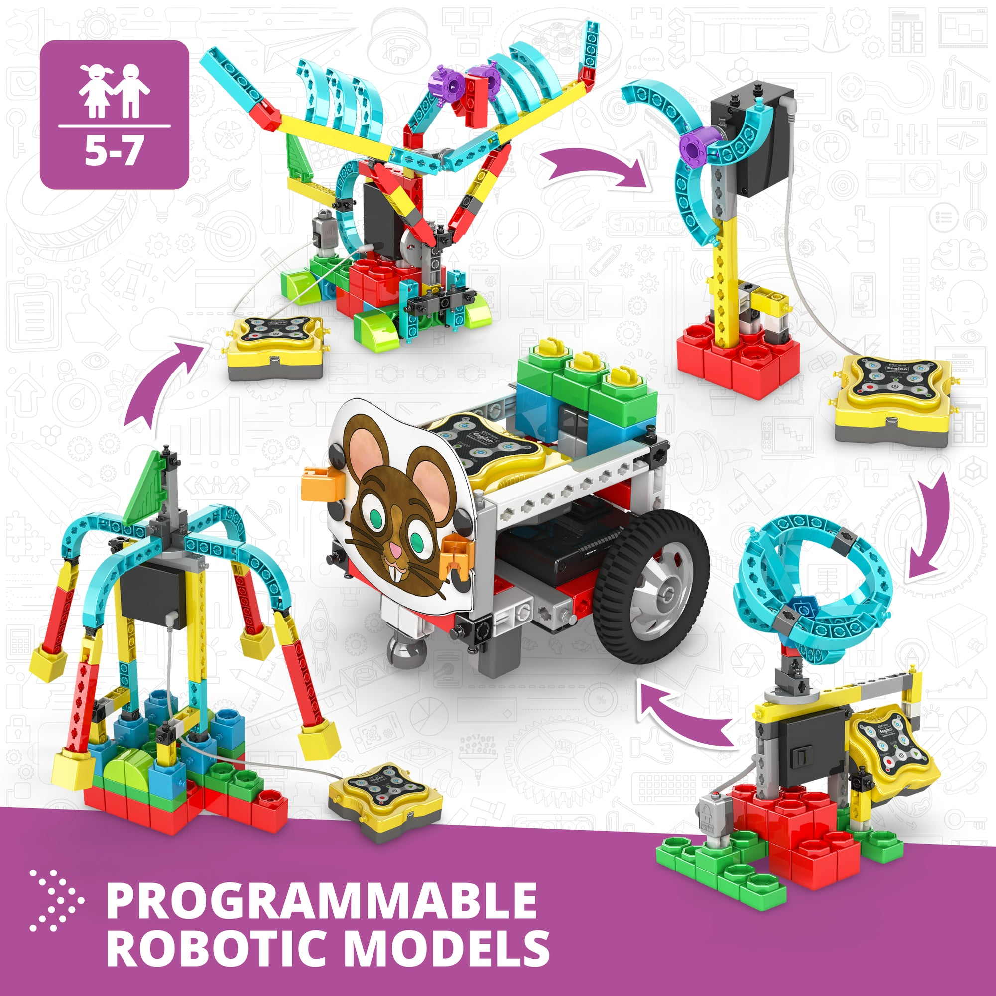 Engino FaceBot robot educational codare placute 5-7 ani