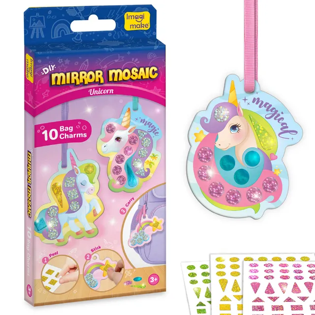 Imagimake Mirror Mosaic breloc Unicorn 10 șabloane