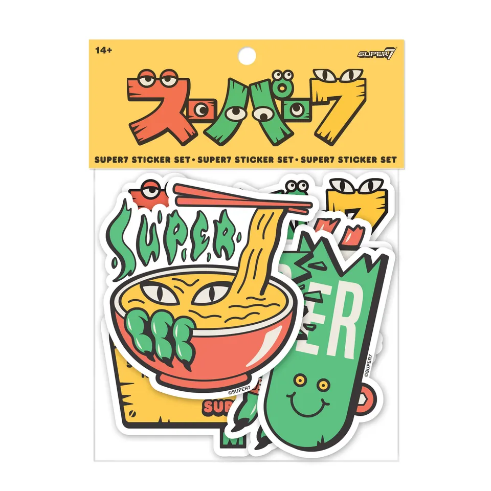 Super7 25th Birthday set stickere vinil 5 bucati aniversar