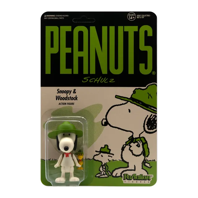Super7 Peanuts Beagle Scout Snoopy figurina cu Woodstock 9 cm