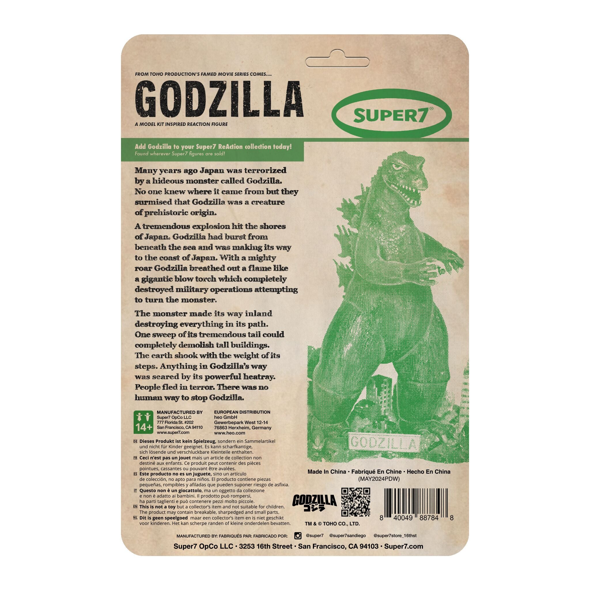 Super7 Toho ReAction Godzilla Model Kit figurina 3.75 inch