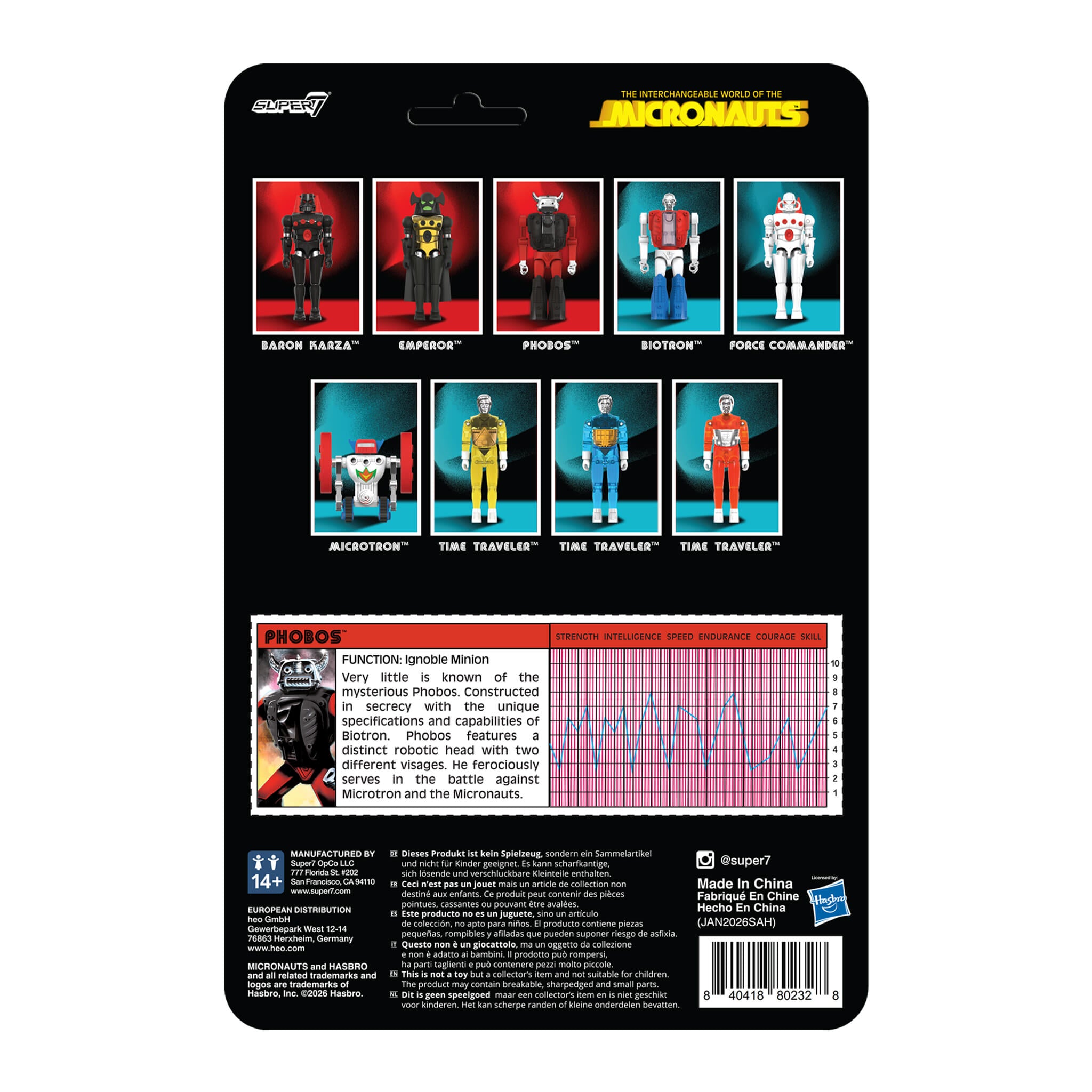 Super7 Micronauts ReAction+ Phobos figurina 10 cm