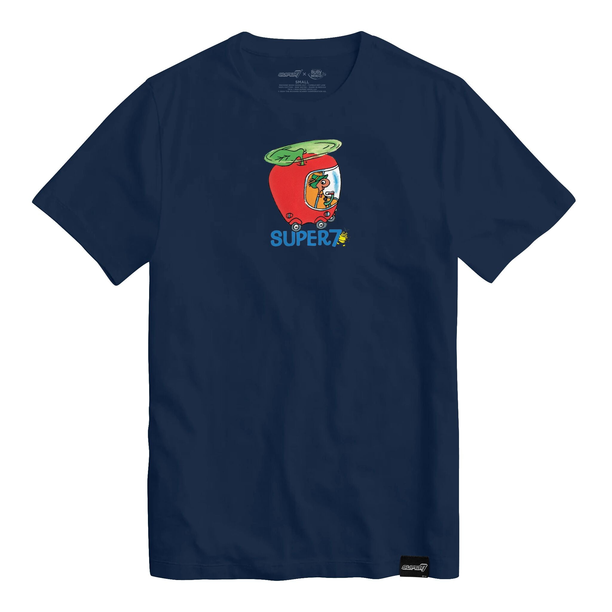 Super7 Richard Scarry Lowly Worm tricou bumbac bleumarin