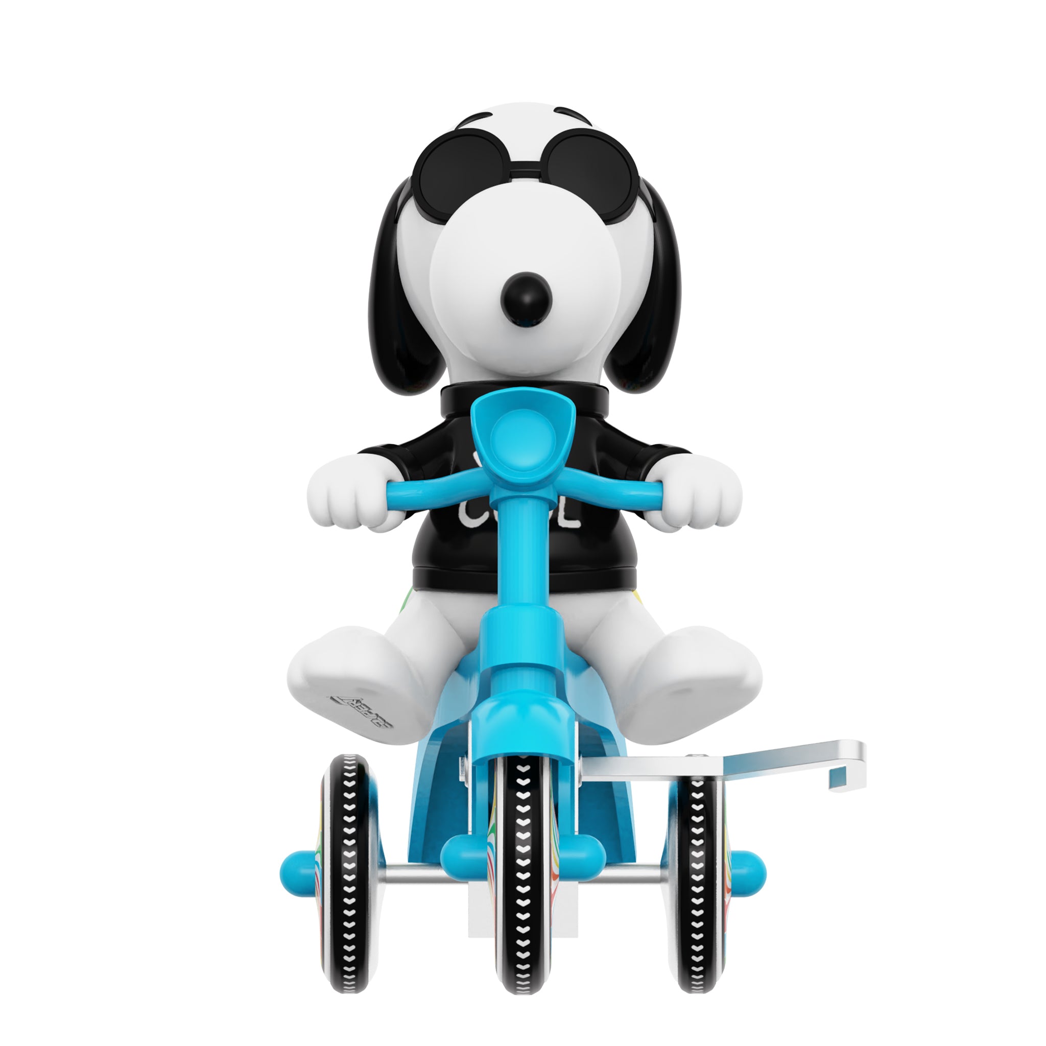 Super7 Peanuts Joe Cool tricicleta cu Snoopy albastra