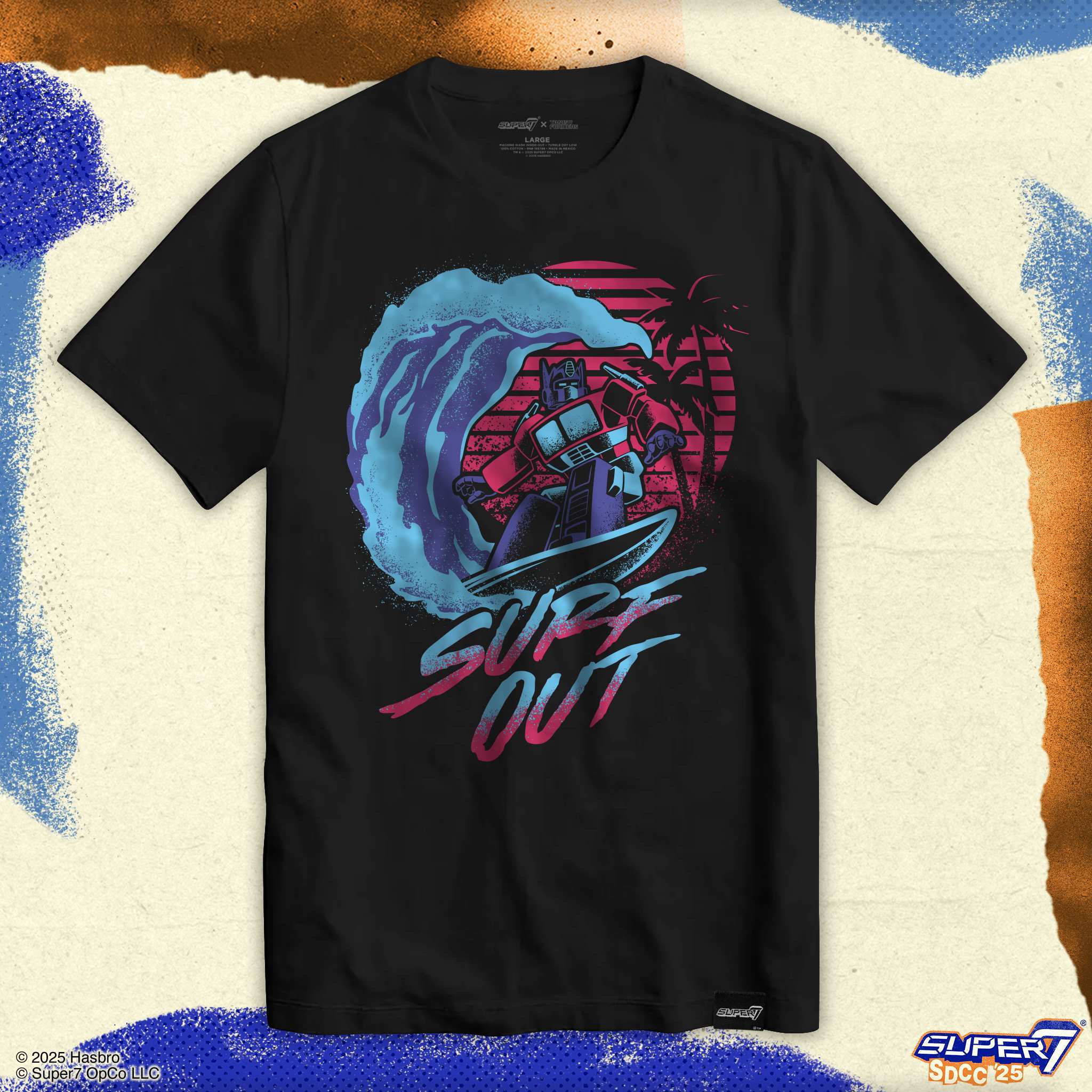 Super7 Transformers Optimus Prime Surf tricou negru bumbac
