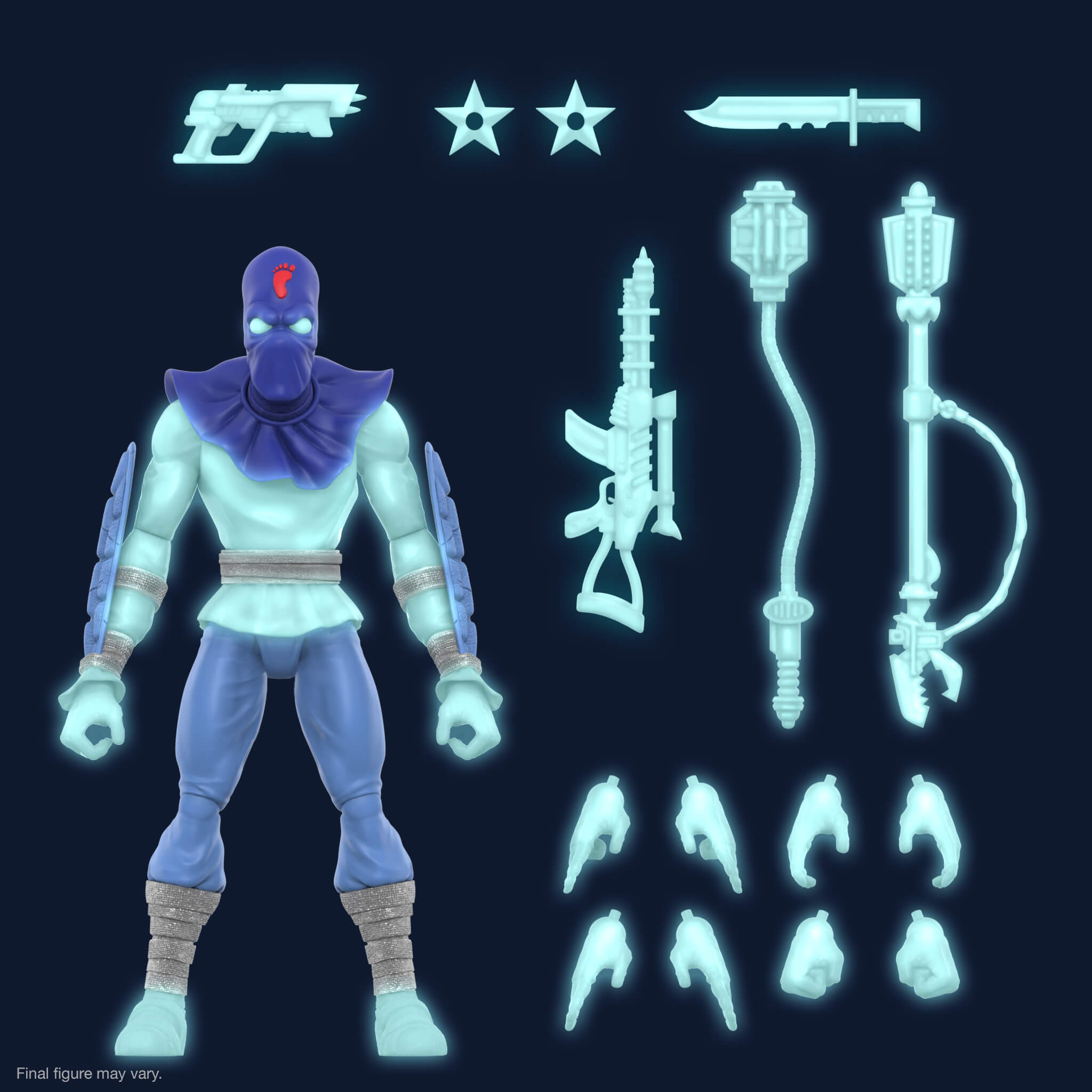 Super7 TMNT Ultimates Foot Soldier Glow figurina 18 cm fosforescenta