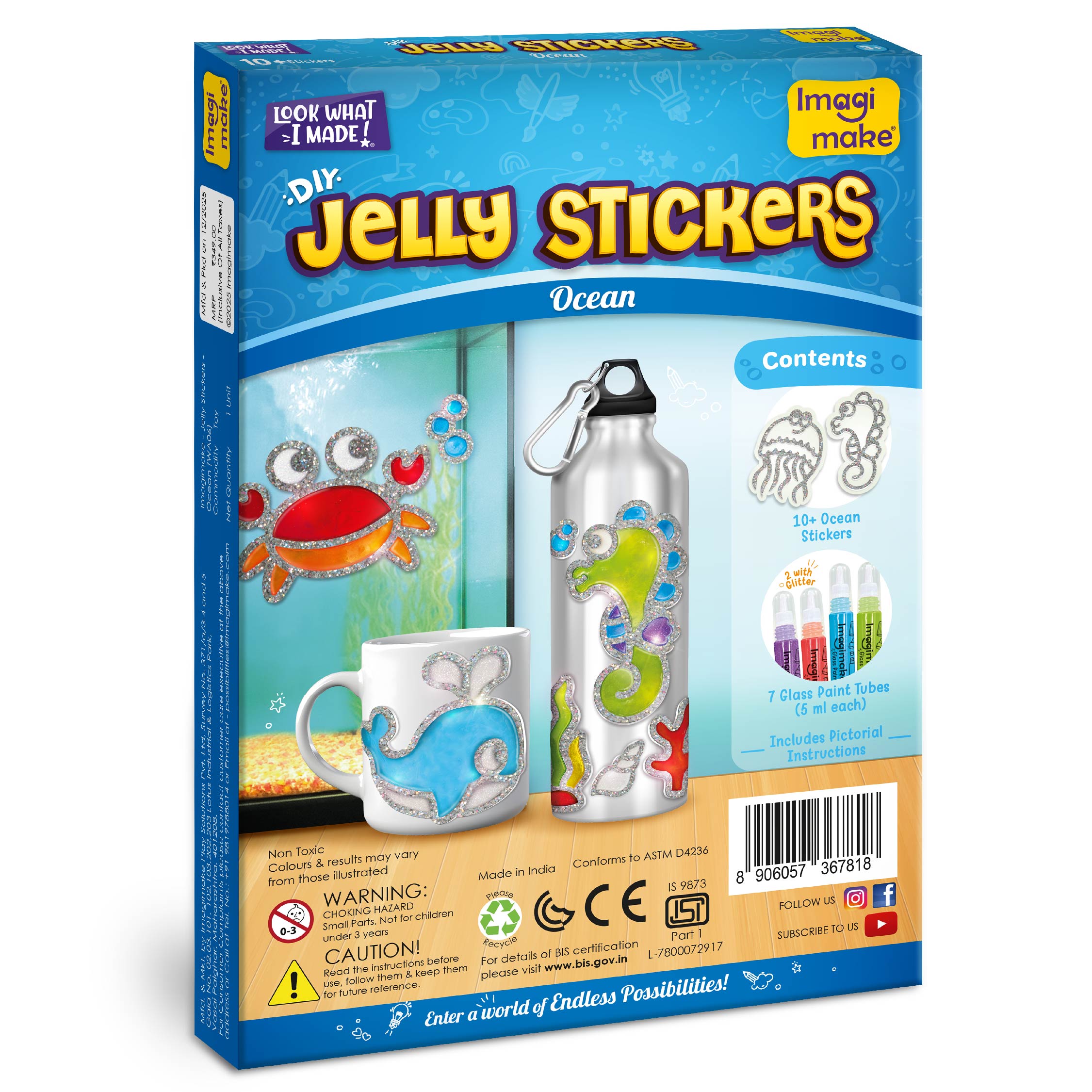 Imagimake Jelly Stickers Ocean set stickere 6 buc