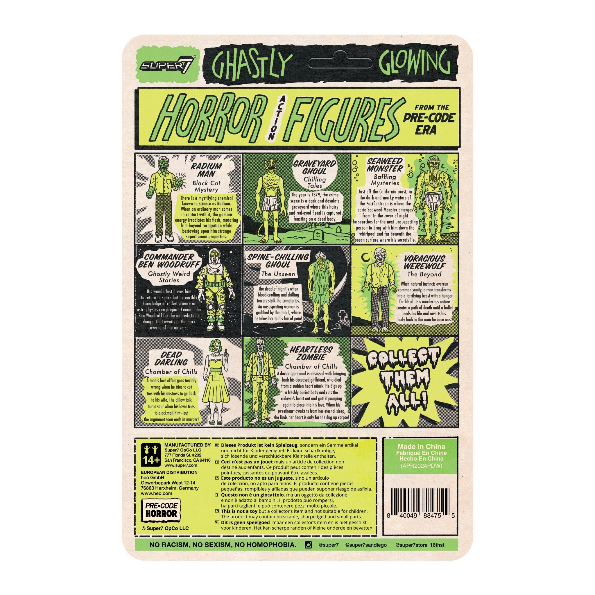 Super7 Pre-Code Horror Heartless Zombie figurină Glow