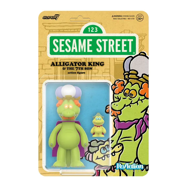 Super7 Sesame Street ReAction Alligator King figurina cu capa