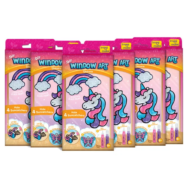 Imagimake Unicorn Glass Painting set sticla 6 buc suncatcher