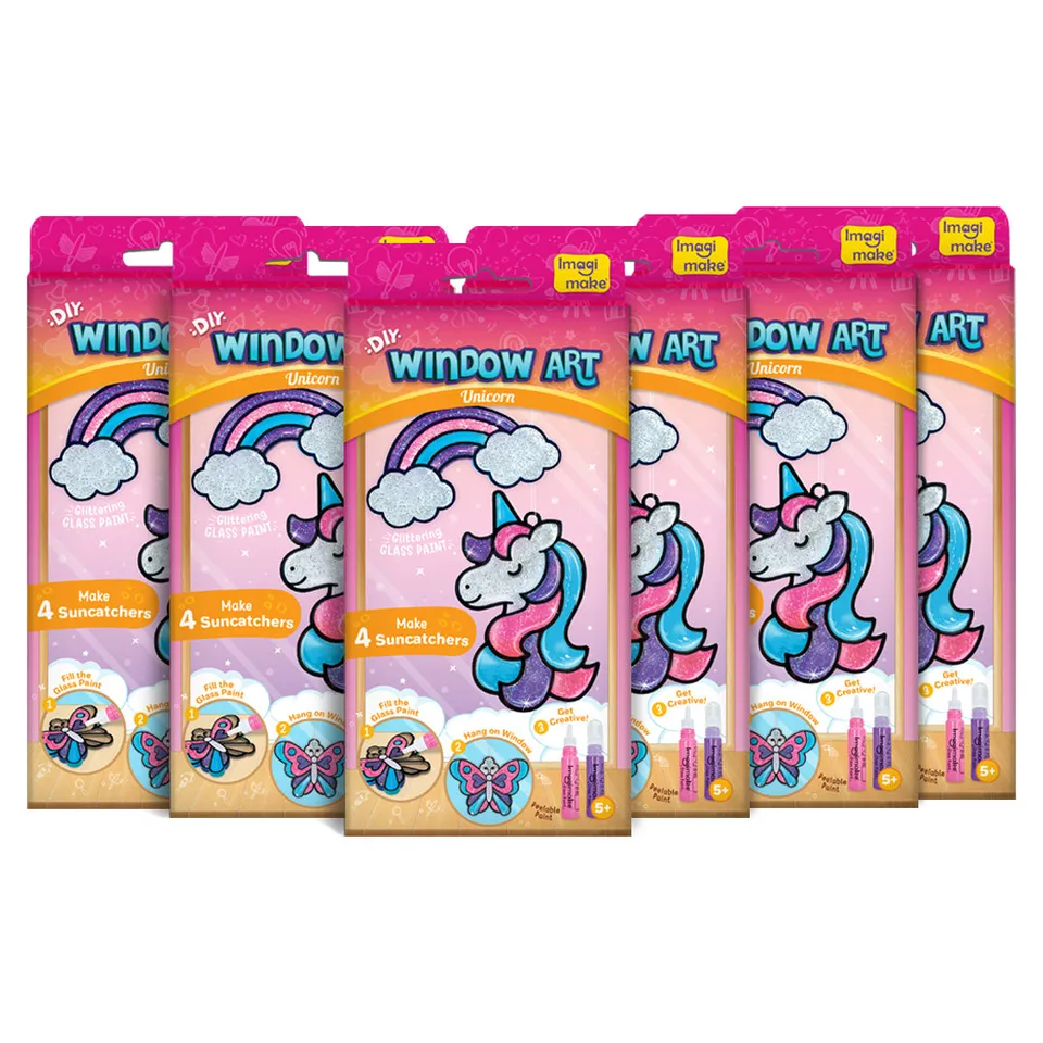 Imagimake Unicorn Glass Painting set sticla 6 buc suncatcher