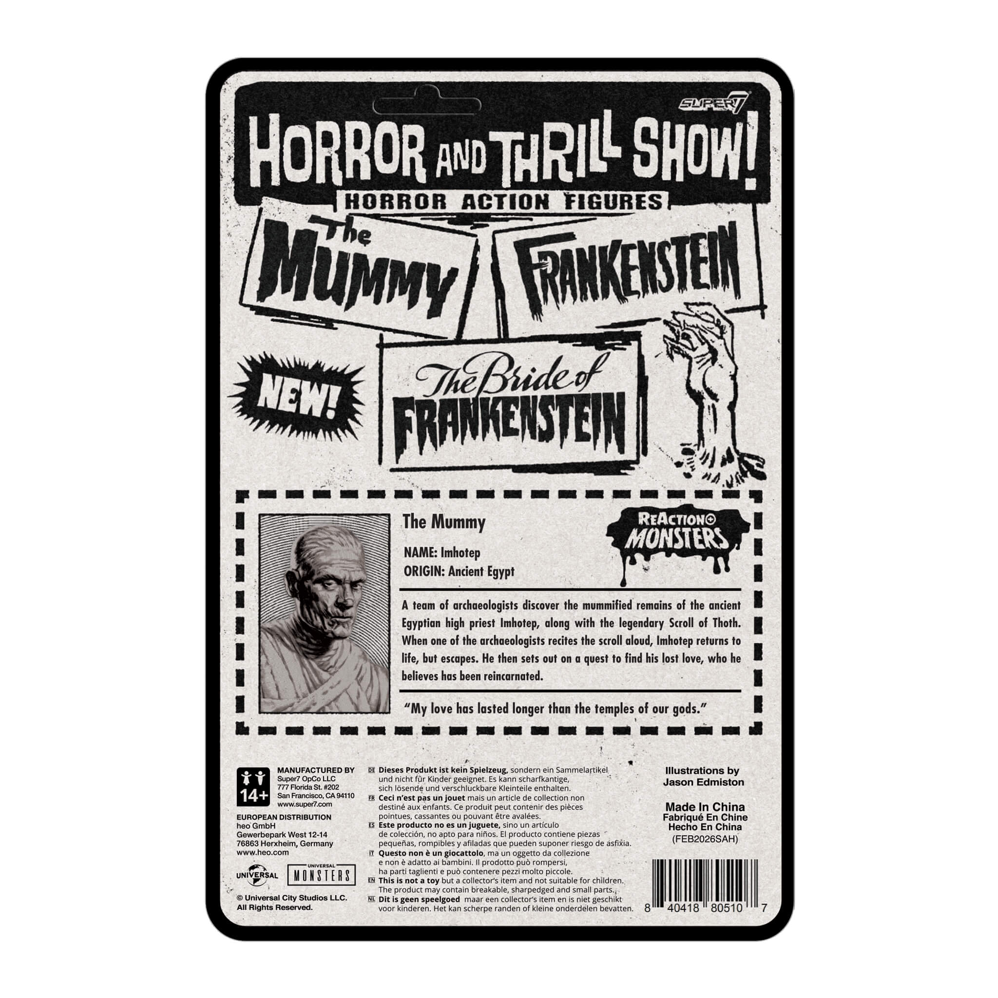 Super7 Universal Monsters ReAction+ Mumia figurină 10 cm
