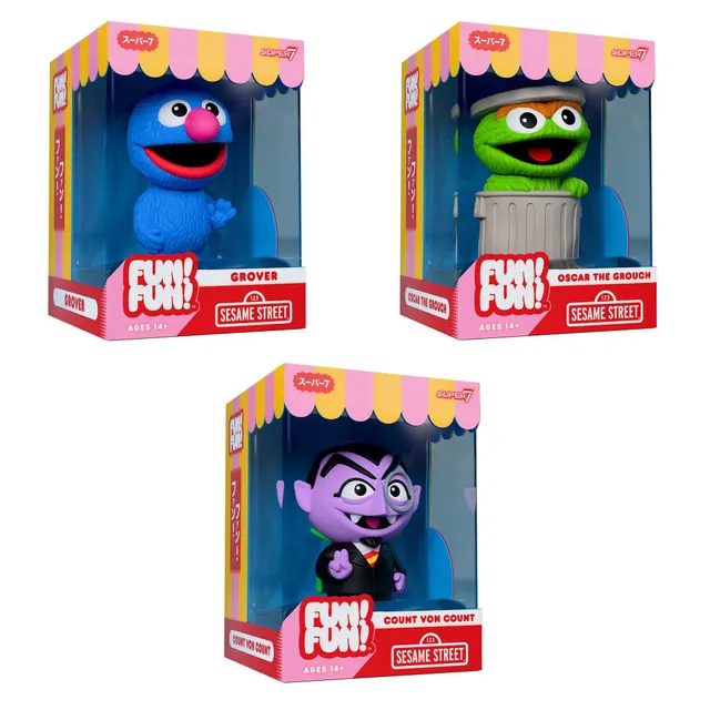 FUN FUN Sesame Street Grover Oscar Count set 3 vinil