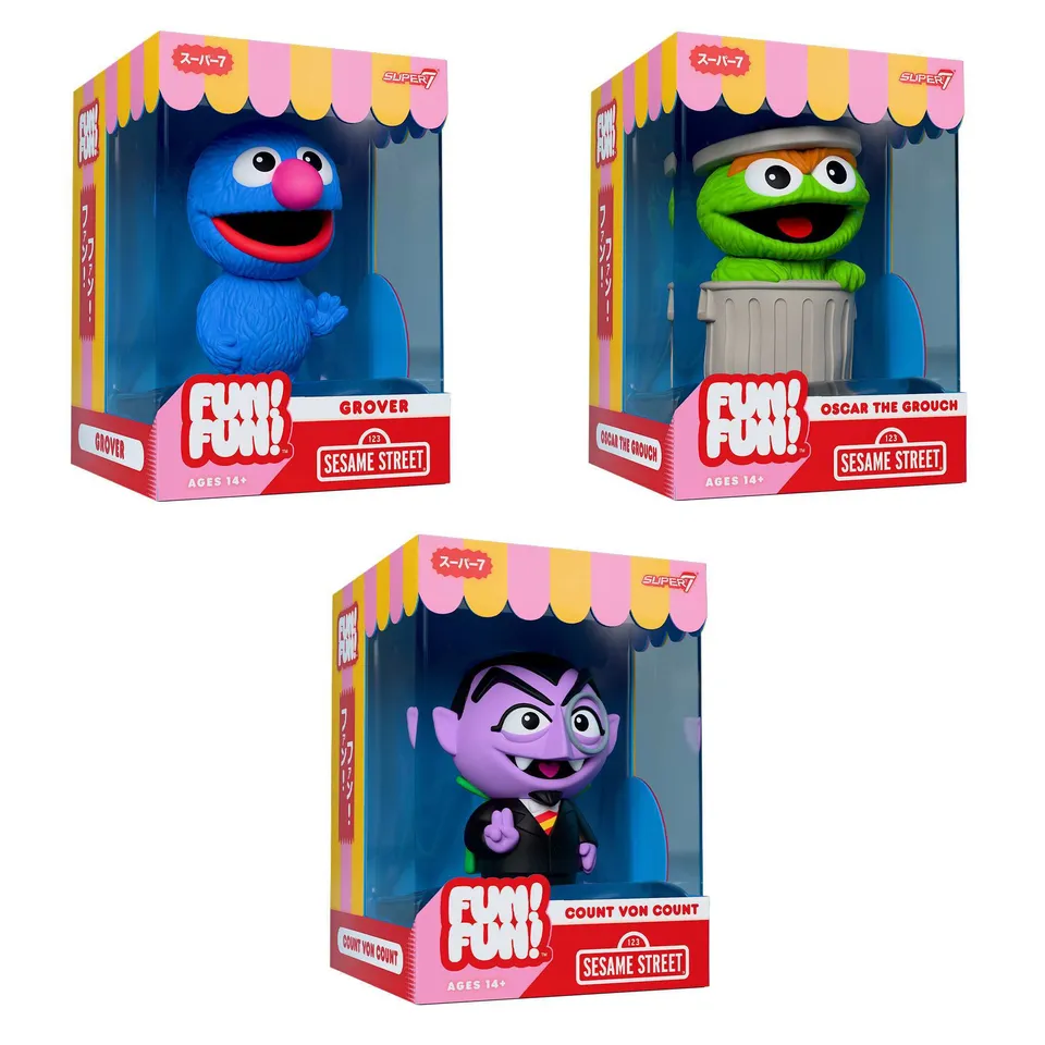 FUN FUN Sesame Street Grover Oscar Count set 3 vinil