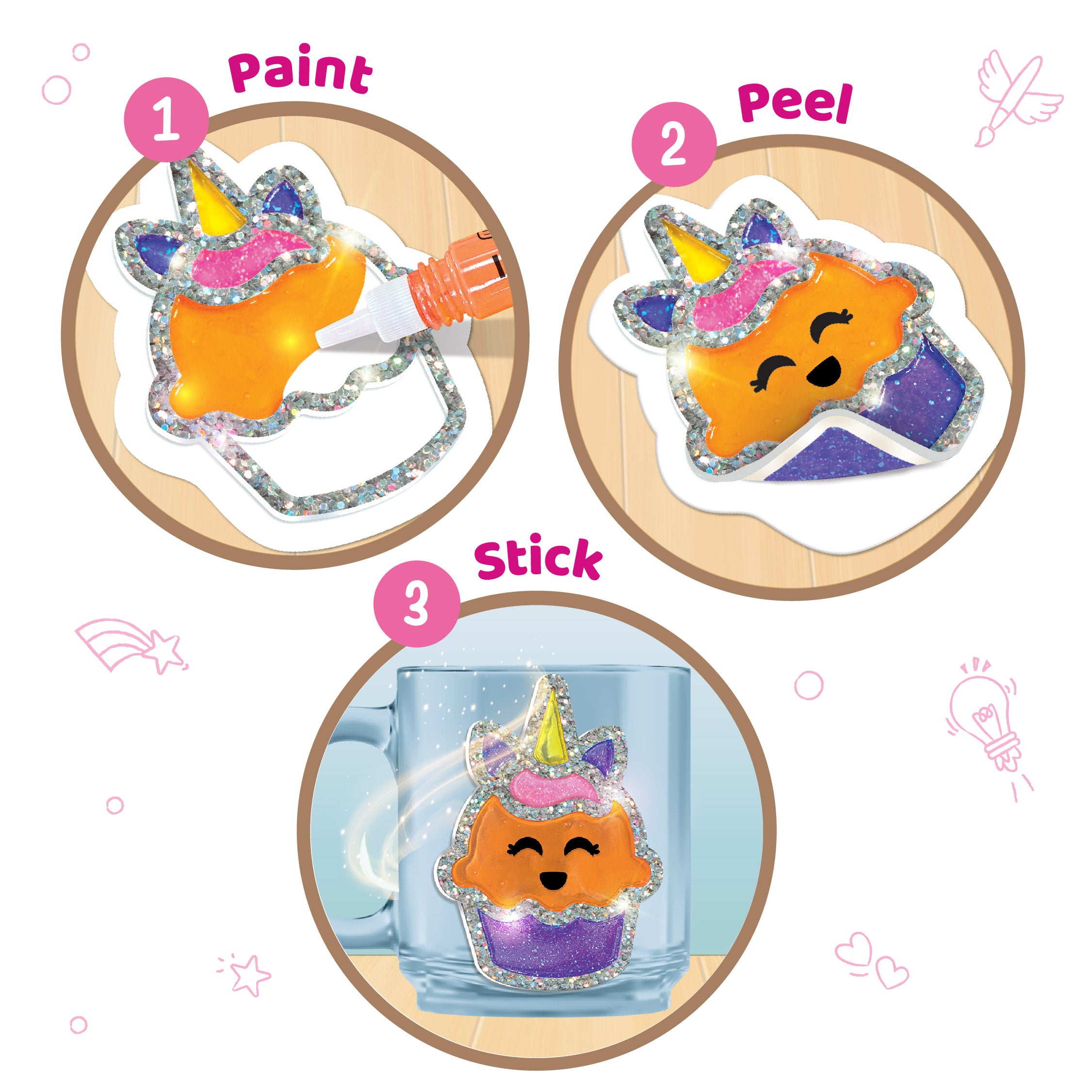 Imagimake Jelly Stickers Unicorn set stickere 3D lucios