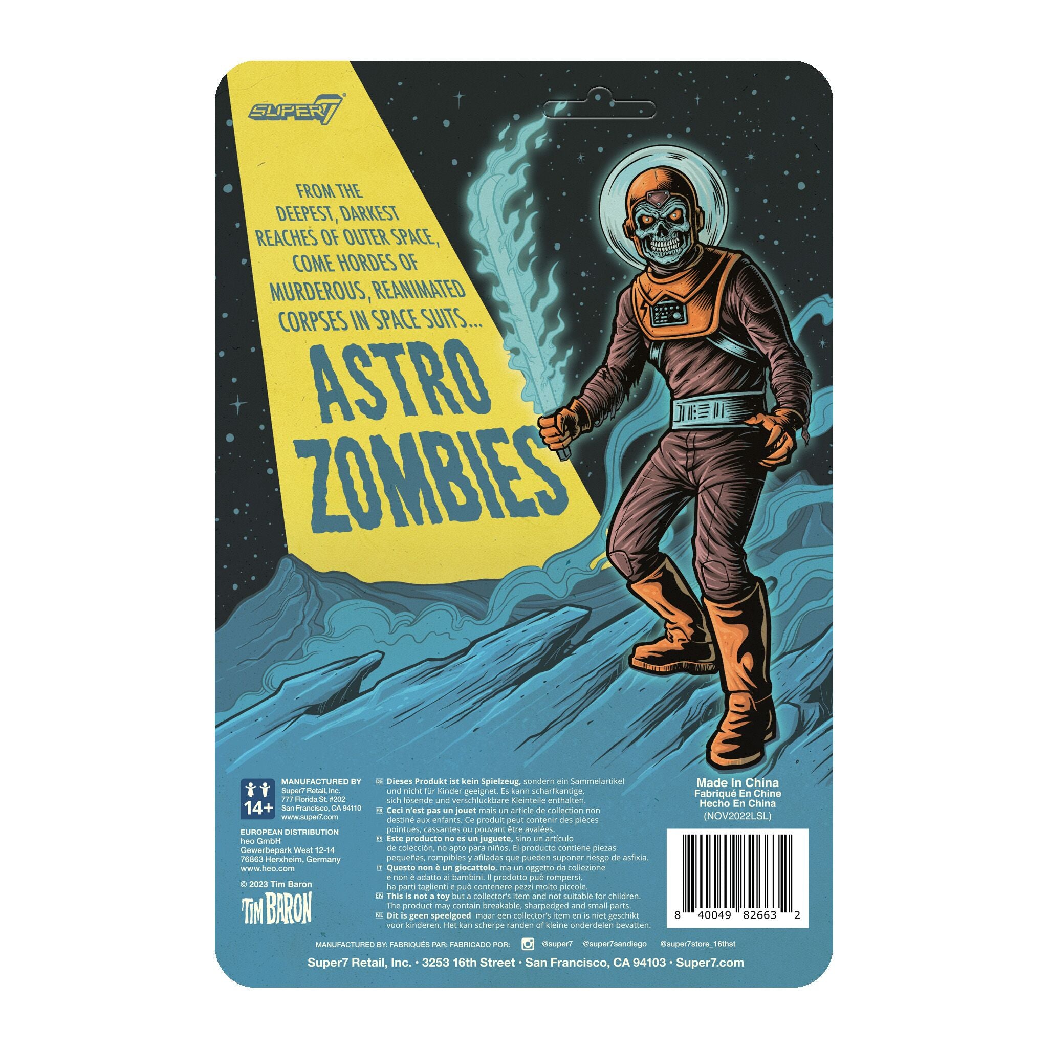 Super7 ReAction Wave 03 Astro Zombie figurina maro portocaliu