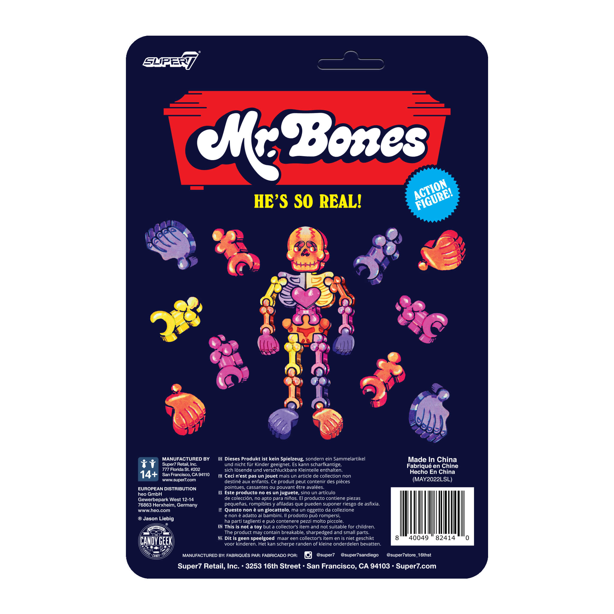 Super7 Mr. Bones ReAction figurina schelet cu piatra