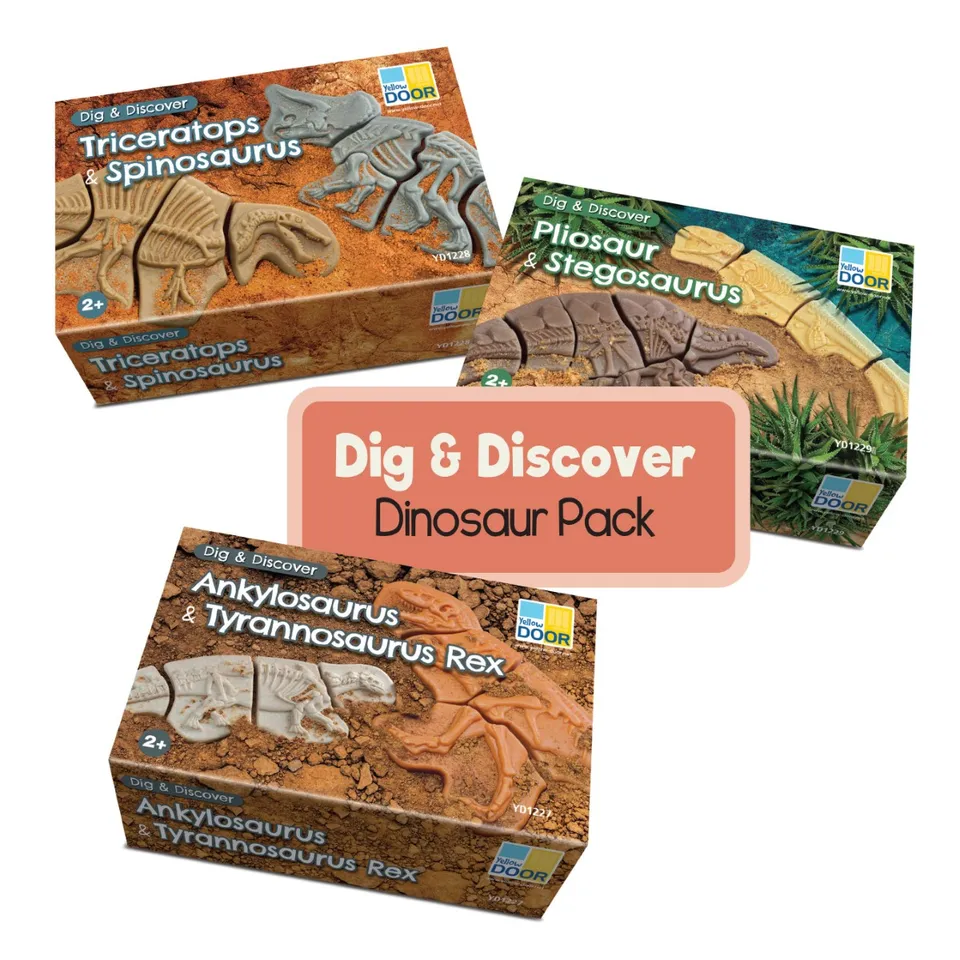 Yellow Door Dig and Discover Dinosaur Pack puzzle dinozauri set 6