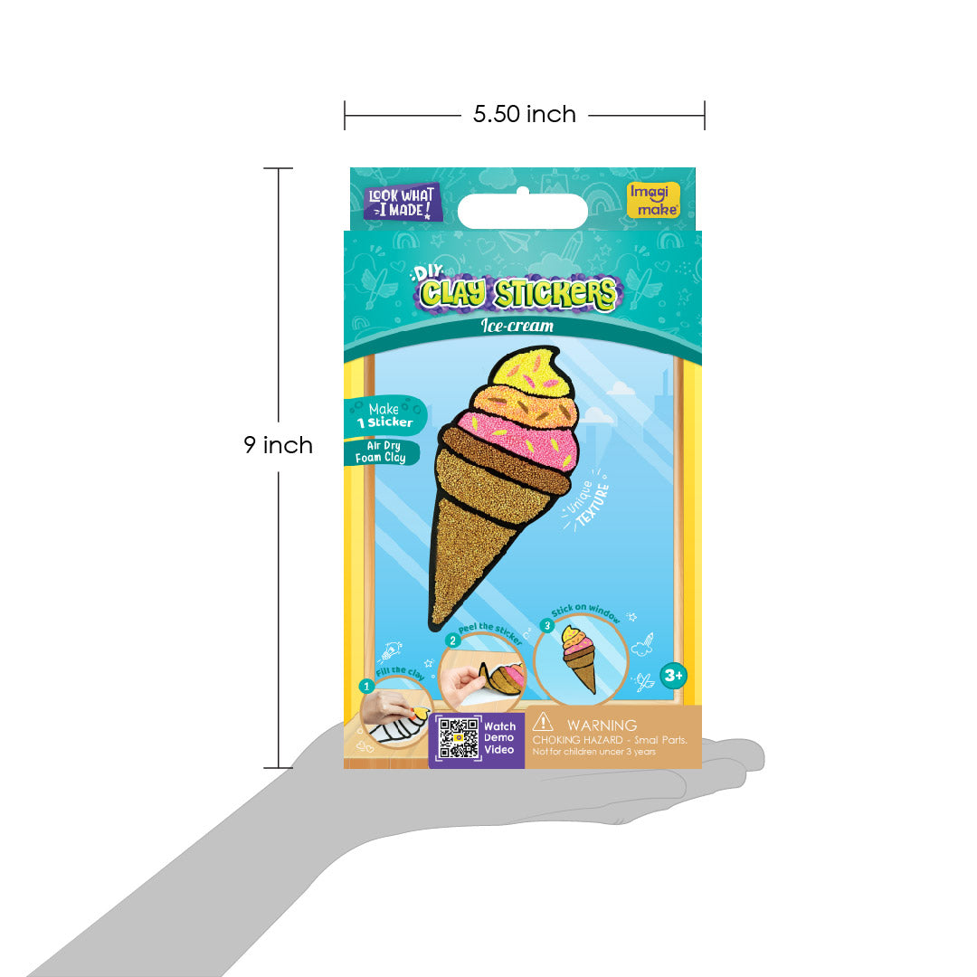 Imagimake Clay Stickers Inghetata set plastilina 3 culori