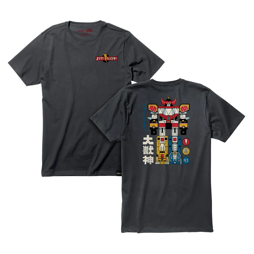 Super7 Mighty Morphin Power Rangers Megazord tricou gri bumbac