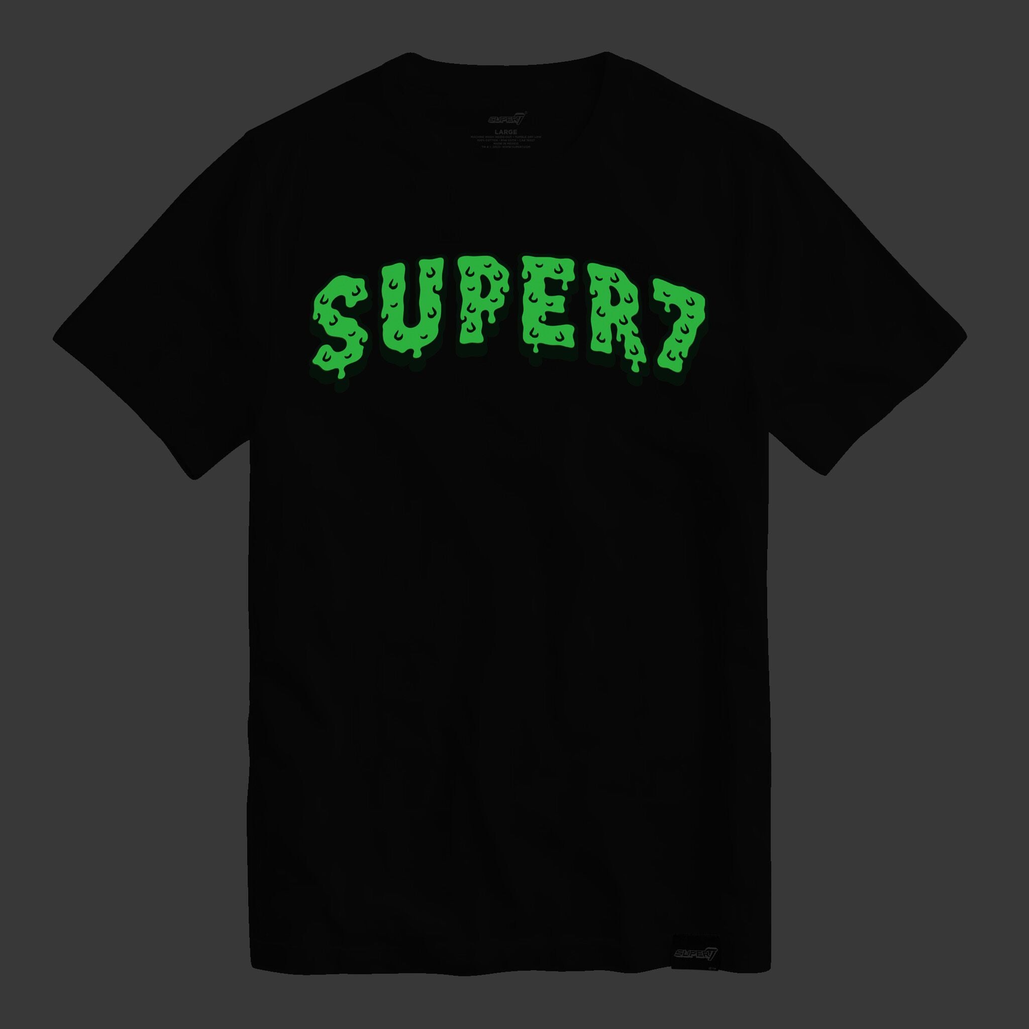 Super7 Slime Logo tricou negru bumbac fosforescent