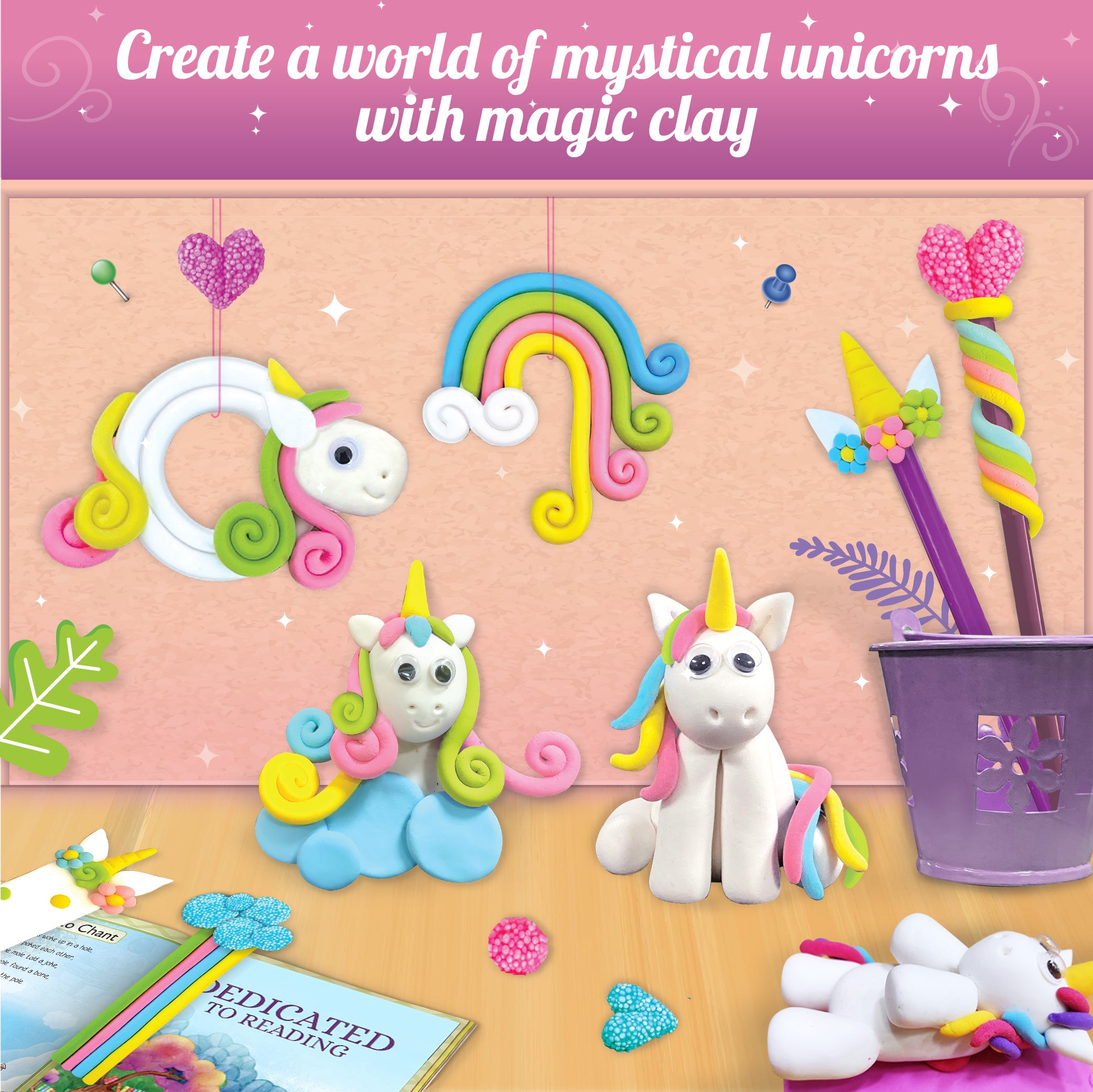 Imagimake Magic Clay Unicorn plastilina 10 creatii