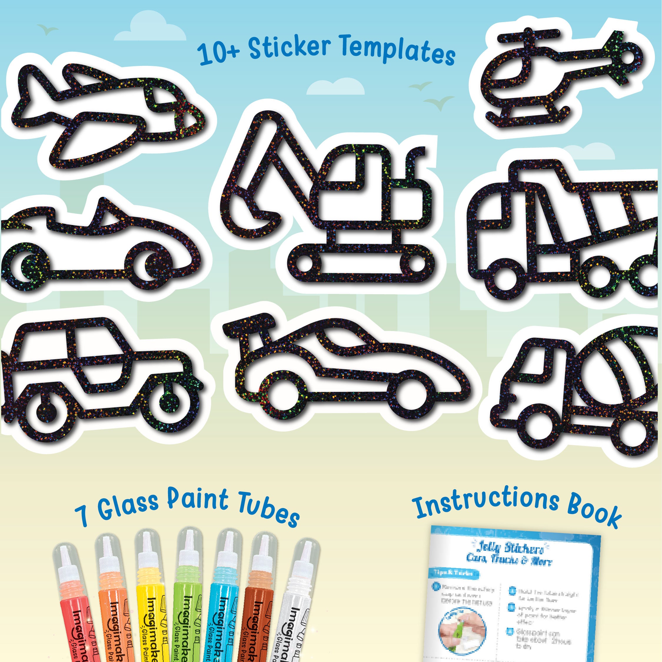Imagimake Jelly Sticker Cars set stickere gel masini