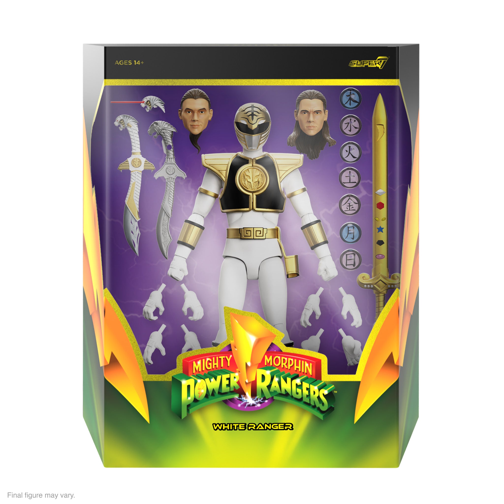 Super7 Power Rangers White Ranger figurina 18cm sabia Saba
