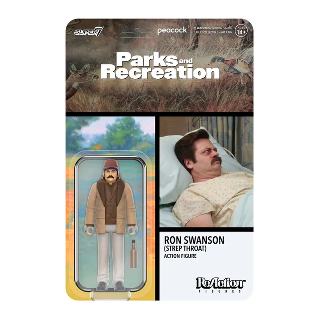 Super7 ReAction Ron Swanson Strep Throat figurina 3.75 inch serial