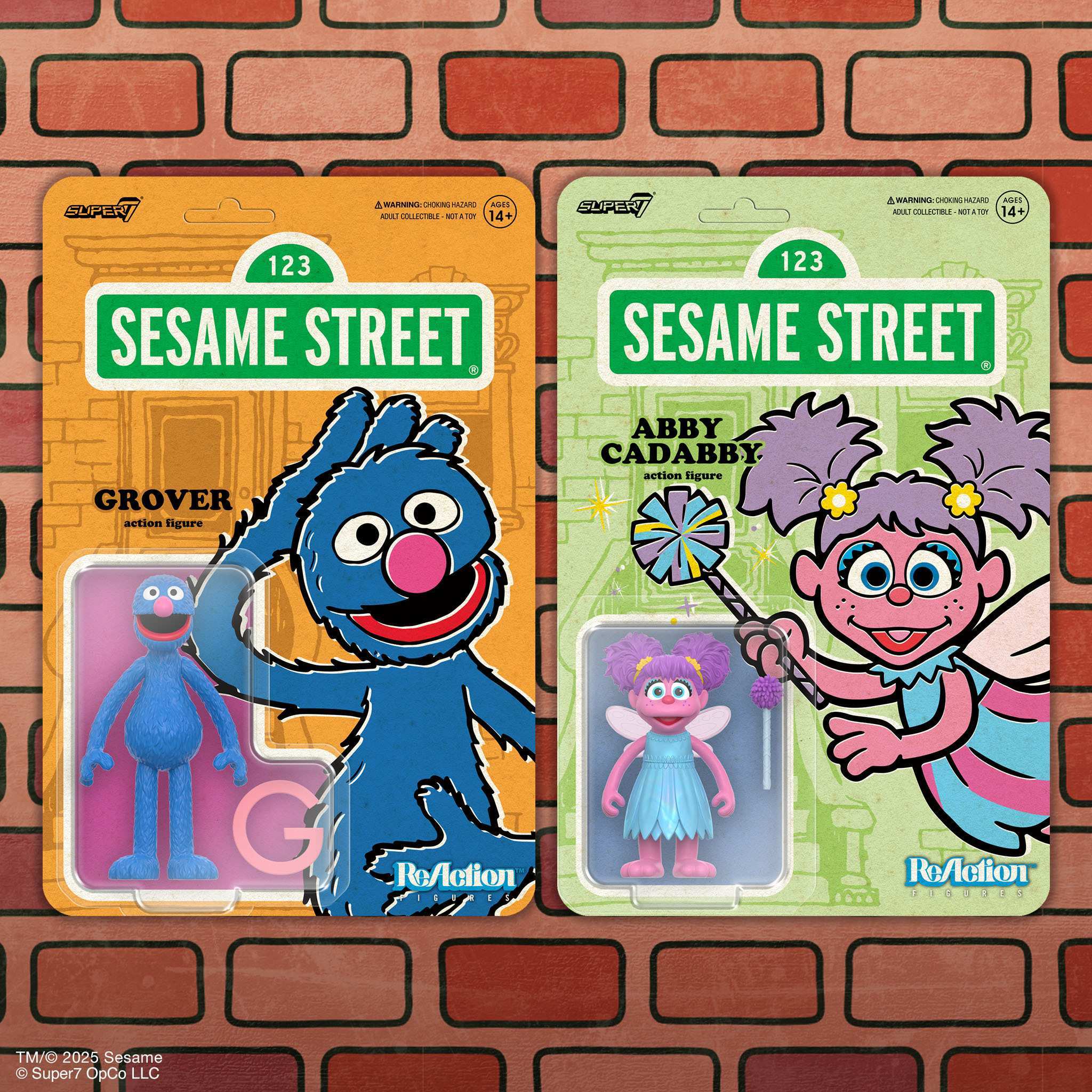 Super7 Sesame Street ReAction Abby Grover set 2 figurine