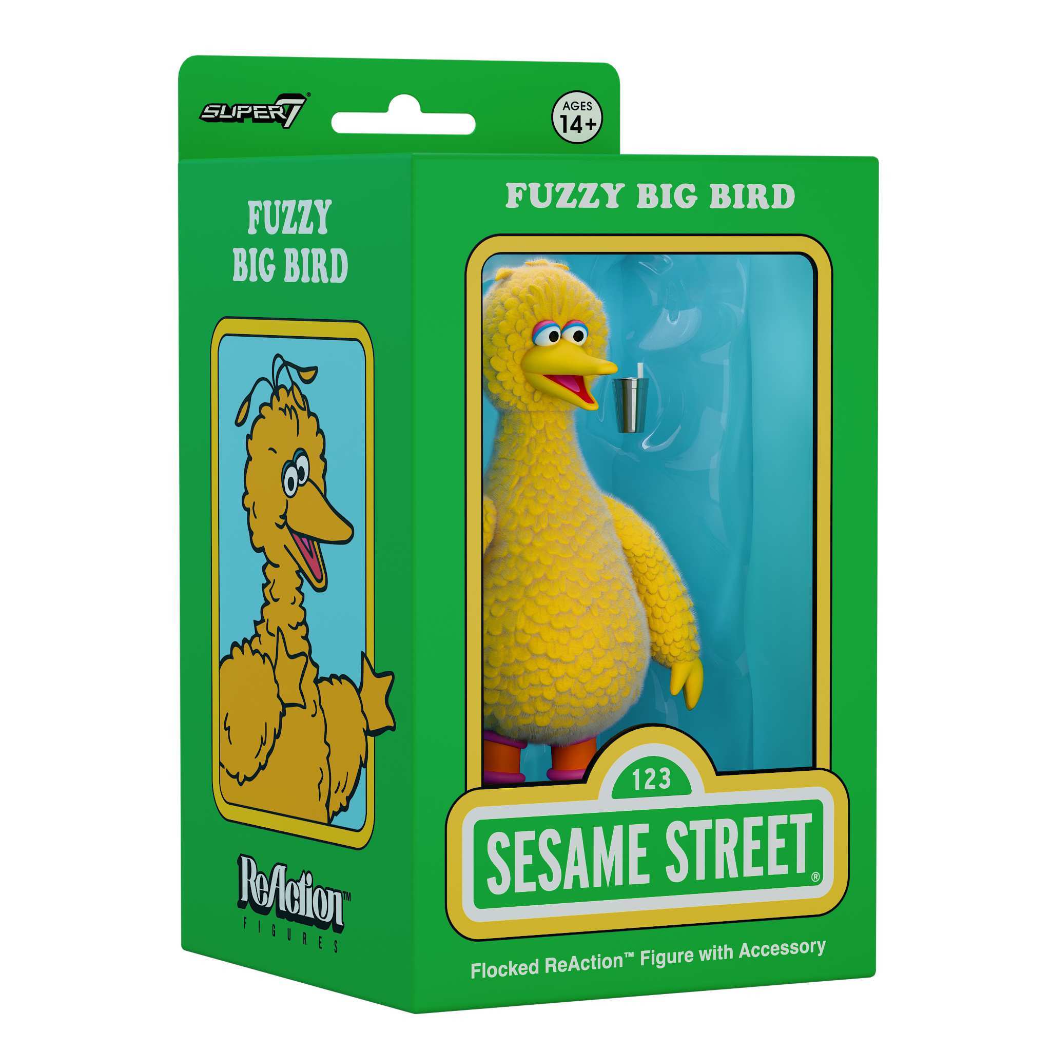 Super7 Sesame Street Big Bird Flocked figurina articulata 3.75 inch