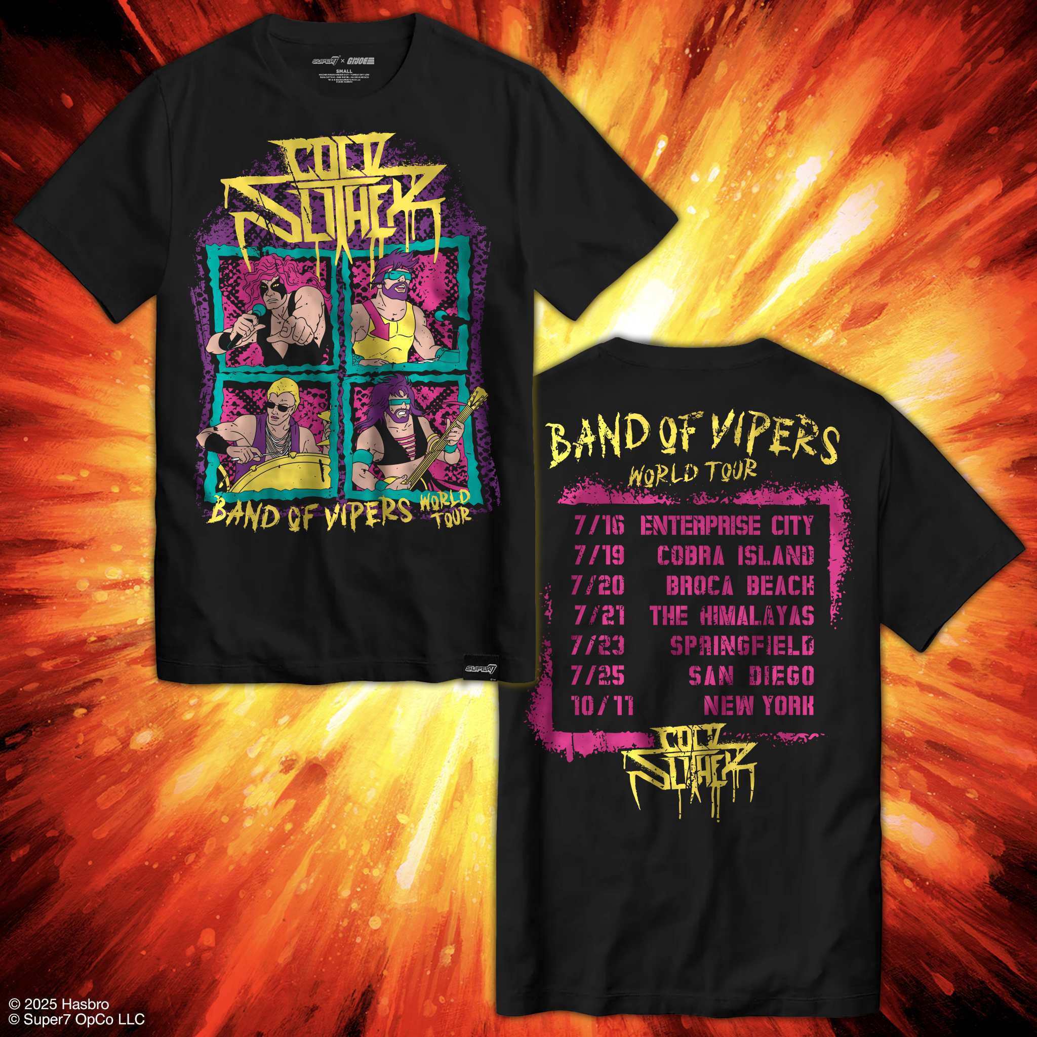 Super7 G.I. Joe Cold Slither Tour tricou negru bumbac