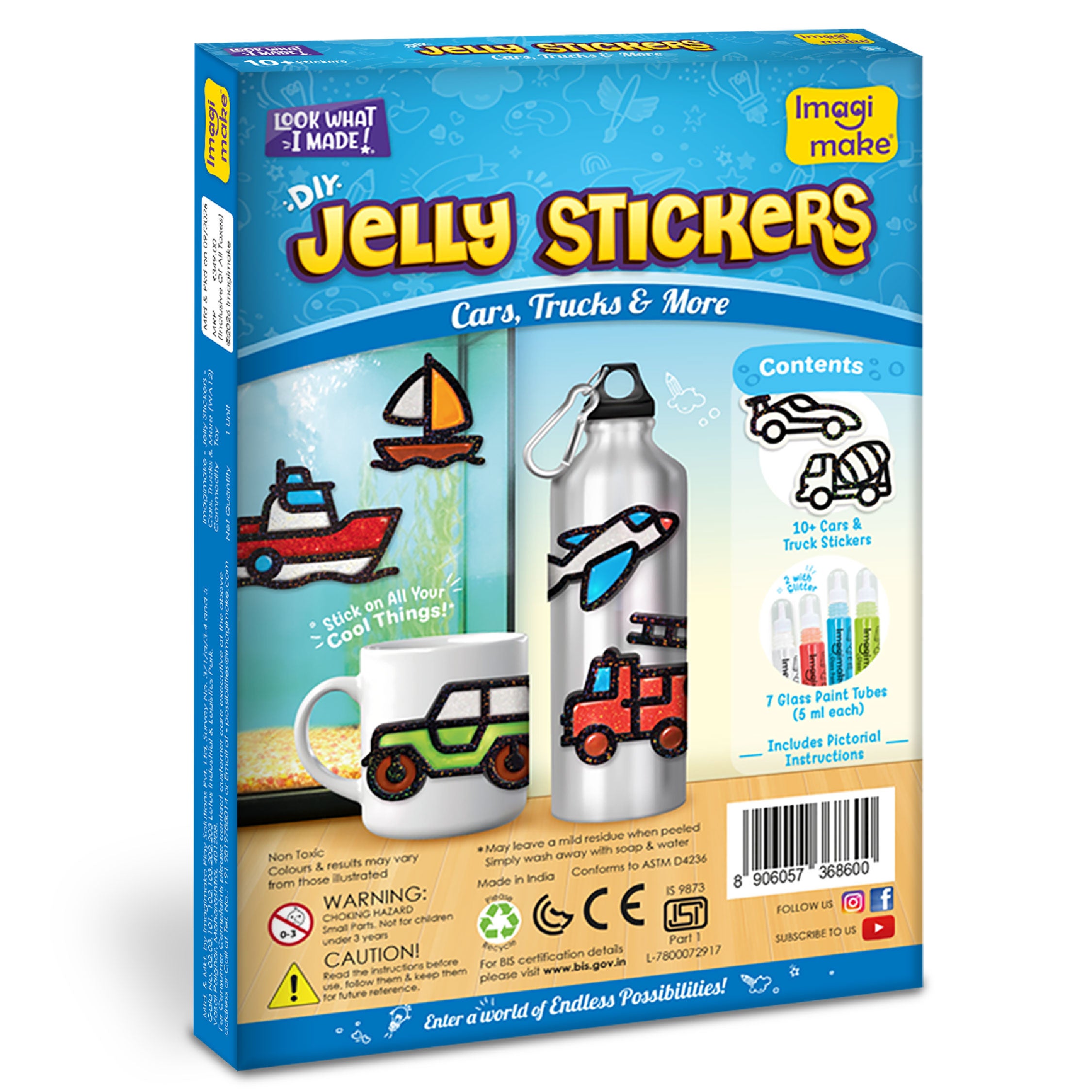 Imagimake Jelly Sticker Cars set stickere gel masini