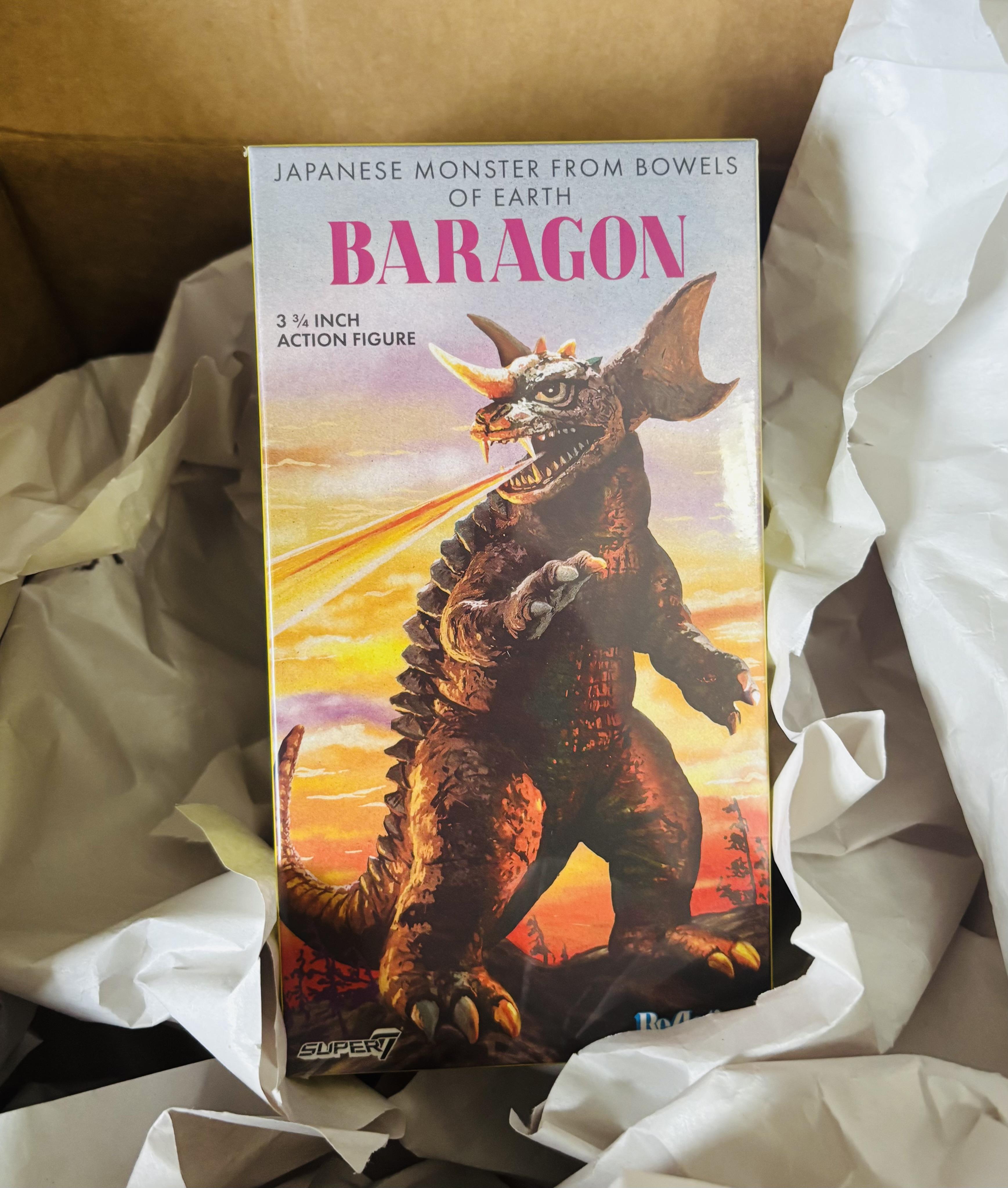 Super7 Toho ReAction Godzilla Baragon figurine Retro Tin