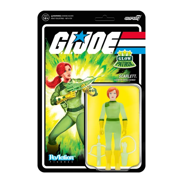 Super7 G.I. Joe ReAction Wave 1b Scarlett figurina glow