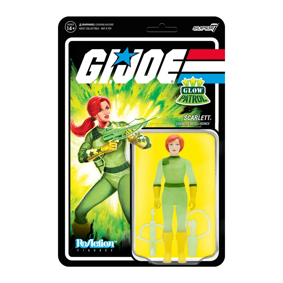 Super7 G.I. Joe ReAction Wave 1b Scarlett figurina glow