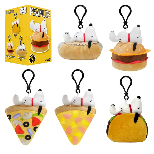 Super7 Peanuts Plush Snoopy Food breloc plus surpriza 10cm