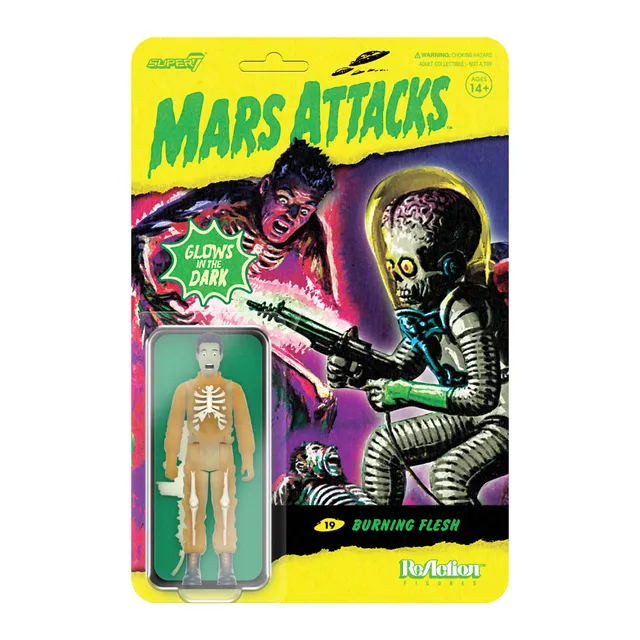 Super7 ReAction Mars Attacks Burning Flesh figurina fosforescenta
