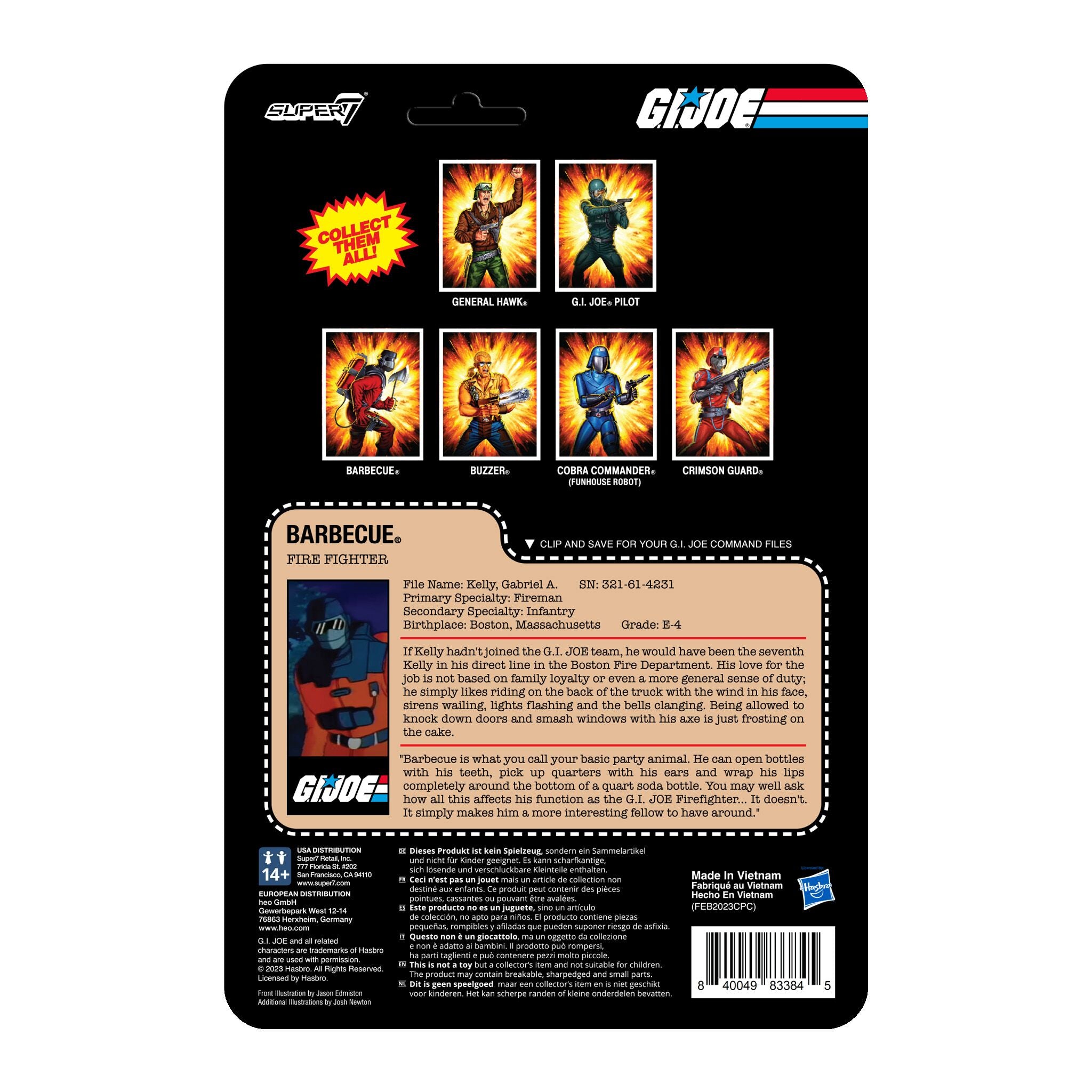 Super7 ReAction G.I. Joe Barbecue figurina Wave 7