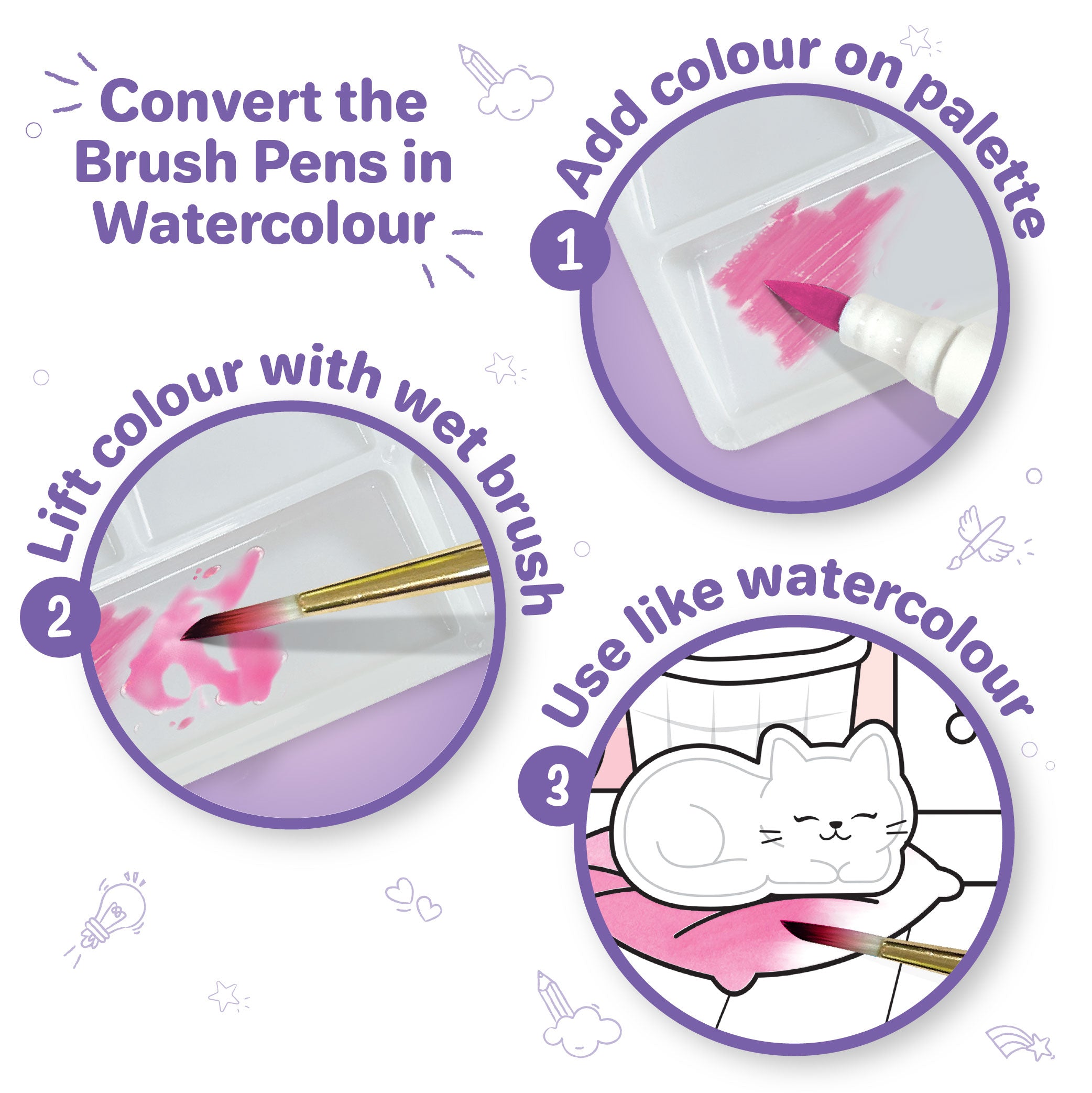 Imagimake Kawaii Art kit pictura 12 tablouri acuarela